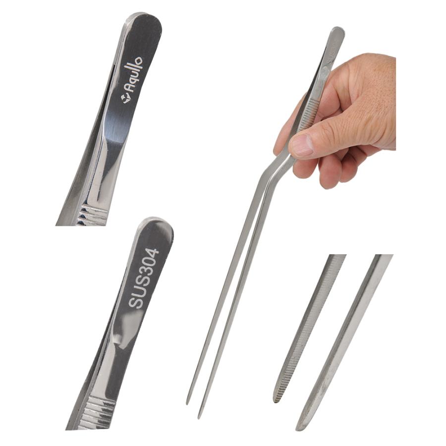 アクロ ステンレスピンセット 30cm クチバシタイプ : チャーム
