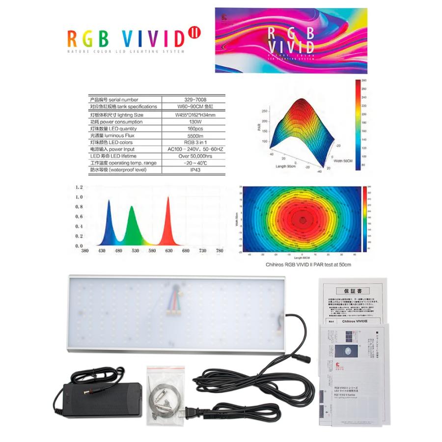 ｃｈｉｈｉｒｏｓ ｌｅｄ ｖｉｖｉｄ２ シルバー ｒｇｂライト 調光機能付き ５５００ｌｍ 熱帯魚 水草 アクアリウム 照明 沖縄別途送料39 600円 安い
