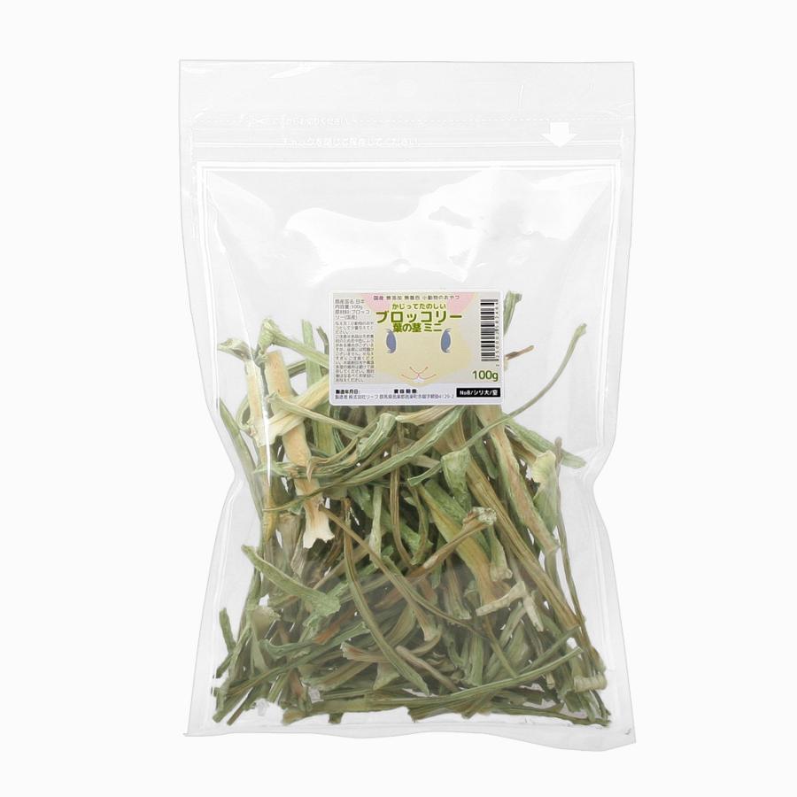 国産 かじってたのしい ブロッコリーの葉の茎 ミニ １００ｇ 小動物用のおやつ 無添加 無着色 かじり木 うさぎ 新品 本物 当店在庫だから安心