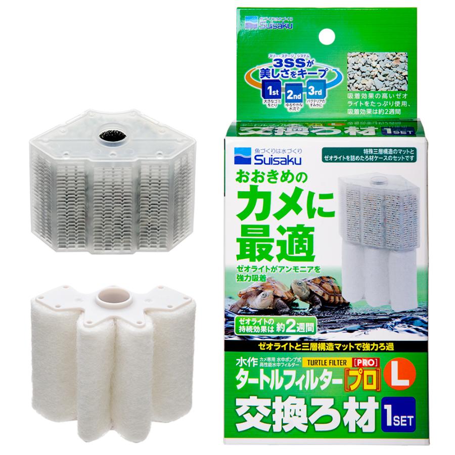 水作 タートルフィルタープロ用 交換ろ材 1セット入り 爬虫類 両生類