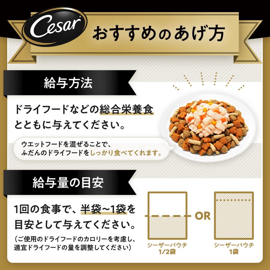 シーザー　ごろっと蒸しささみ　彩り野菜入り　７０ｇ×４袋　パウチ　ドッグフード | シーザー | 05