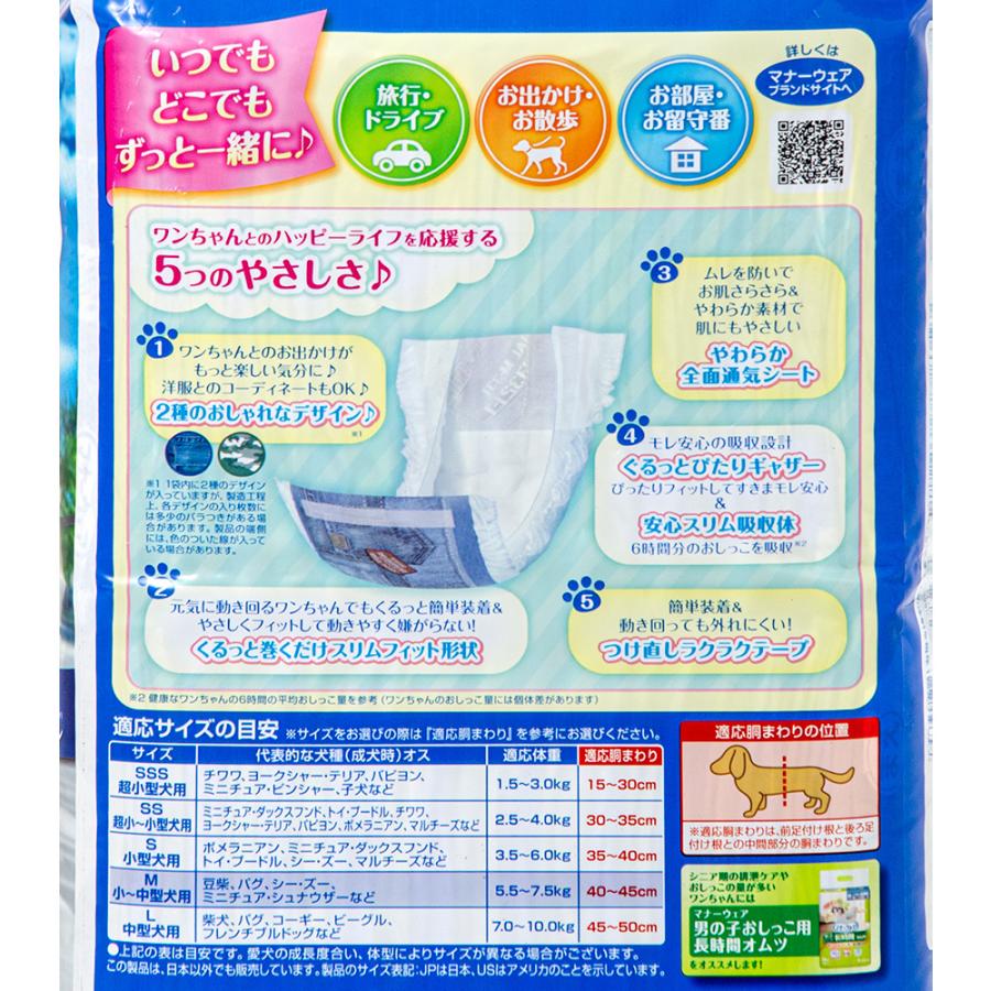 584円 楽天1位 ユニチャーム マナーウェア 長時間オムツ 小型犬用 男の子