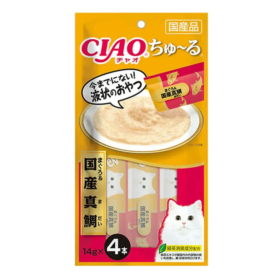 INABA ちゅ〜る いなば CIAO ちゅ〜る まぐろ＆国産真鯛 14g×4