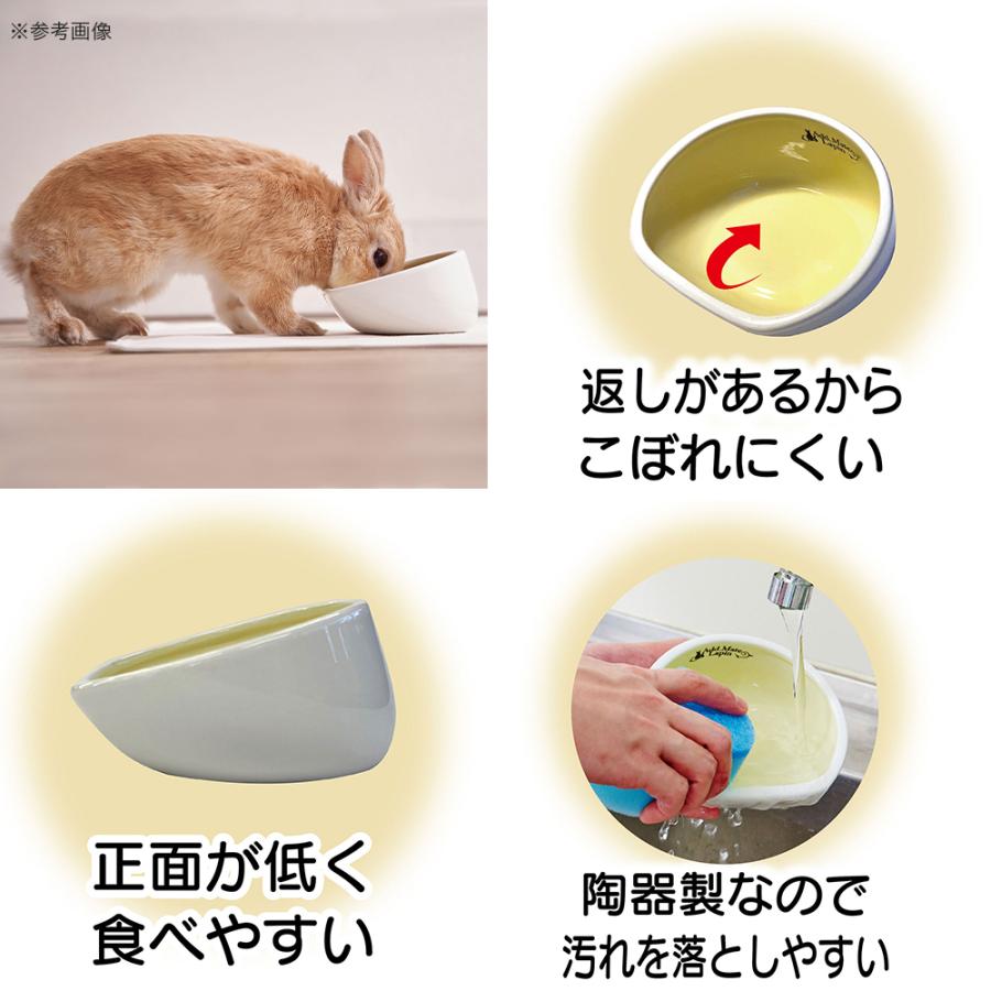 ラパン　うさぎ用食器　食べこぼしにくい陶器製ラビットディッシュ｜chanet｜02