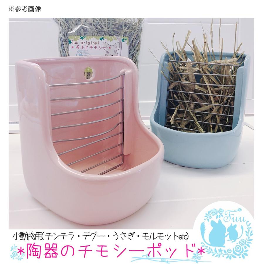 fuu 陶器 チモシーポッド ピンク 食器 牧草入れ フィーダー うさぎ