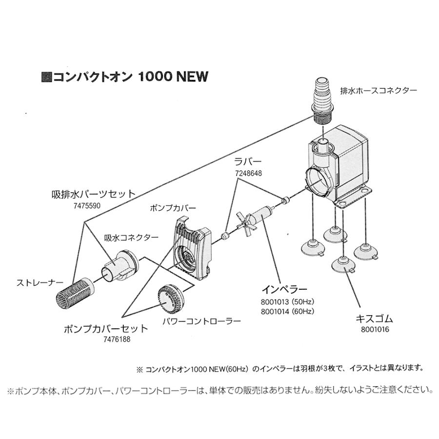 水中ポンプ　エーハイム　コンパクトオン　ＮＥＷ　１０００　６０Ｈｚ　西日本用　４００〜８５０Ｌ／ｈ｜chanet｜07