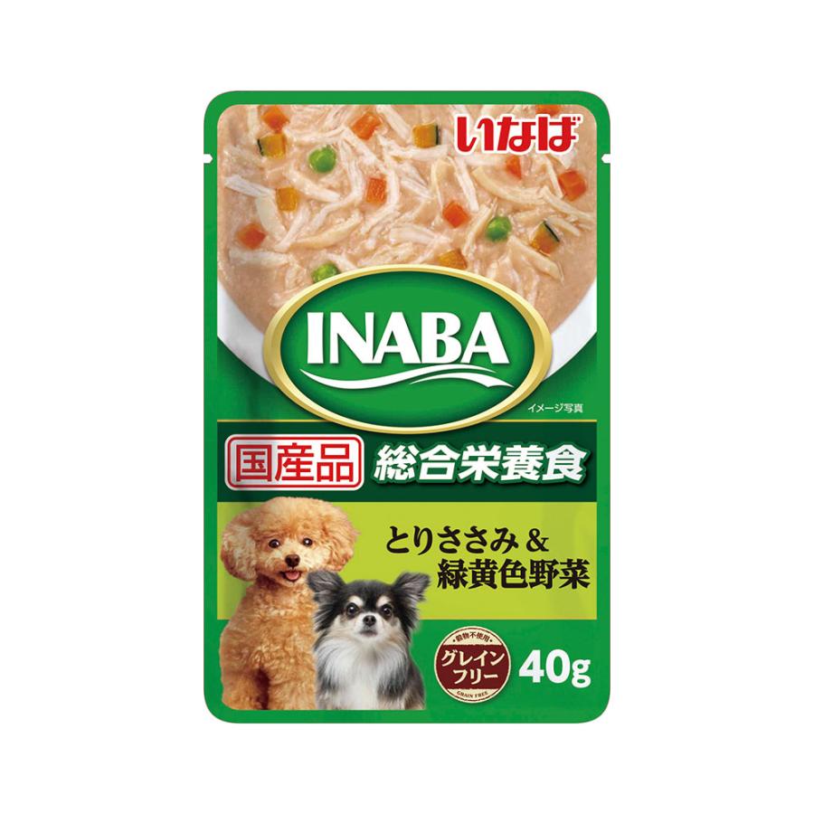 いなば　ＩＮＡＢＡパウチ　とりささみ＆緑黄色野菜　４０ｇ | いなばペットフード