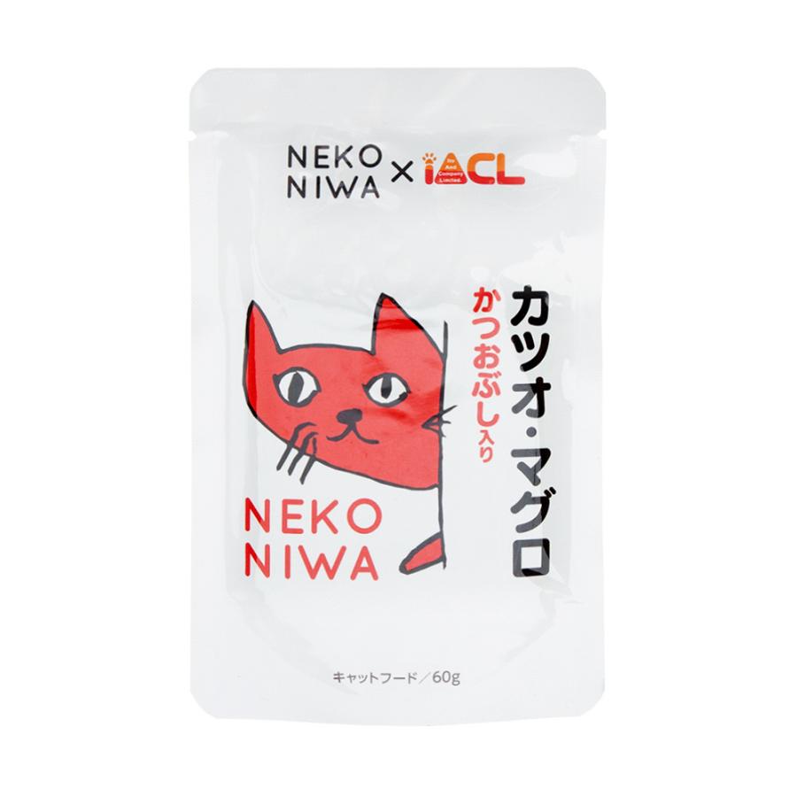 猫庭パウチ カツオ・マグロ かつおぶし入り 60g×14袋 猫 ウェット