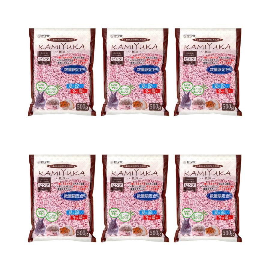シーズイシハラ　クリーンモフ　小動物用床材　ＫＡＭＩＹＵＫＡ　ピンク　５００ｇ×６