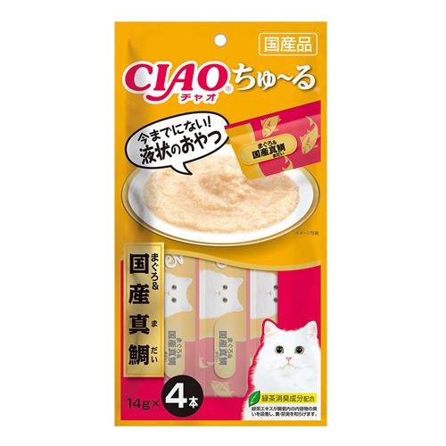 INABA ちゅ〜る いなば CIAO ちゅ〜る まぐろ＆国産真鯛 14g×4