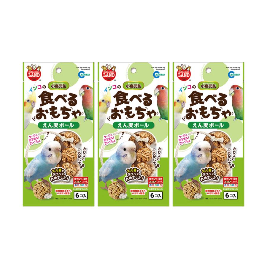マルカン インコのえん麦ボール 6個×3袋 : チャーム charm ヤフー店