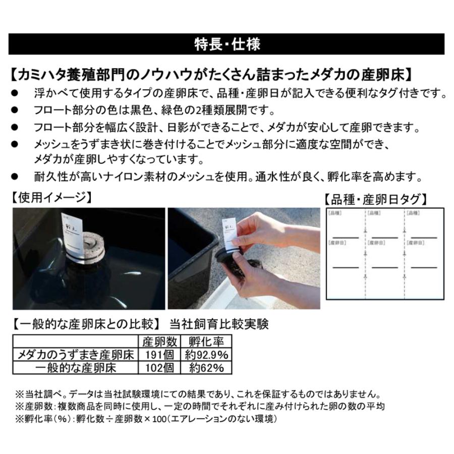 爆買い カミハタ メダカのうずまき産卵床 黒 １個 孵化率９０ 産卵数アップ タグ付き Heartlandgolfpark Com