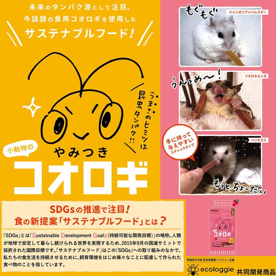 ミニアニマン　小動物のやみつきコオロギ　クランベリー　２５ｇ｜chanet｜04