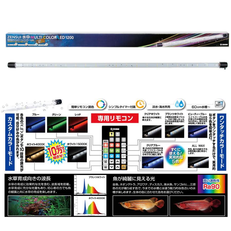 ゼンスイ 水中マルチカラーLED 1200 リモコン・タイマー付