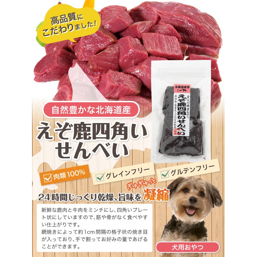 北海道直送　えぞ鹿四角いせんべい　５０ｇ　無添加　犬　おやつ |  | 01
