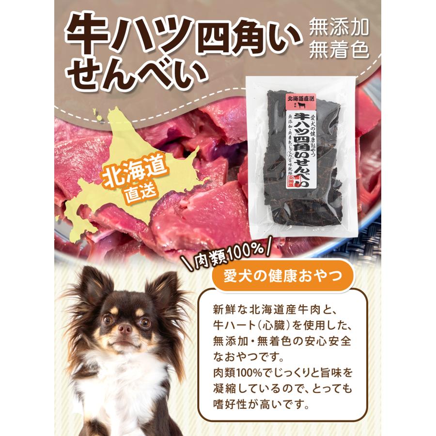 北海道直送　牛ハツ四角いせんべい　５０ｇ　無添加　犬　おやつ |  | 01