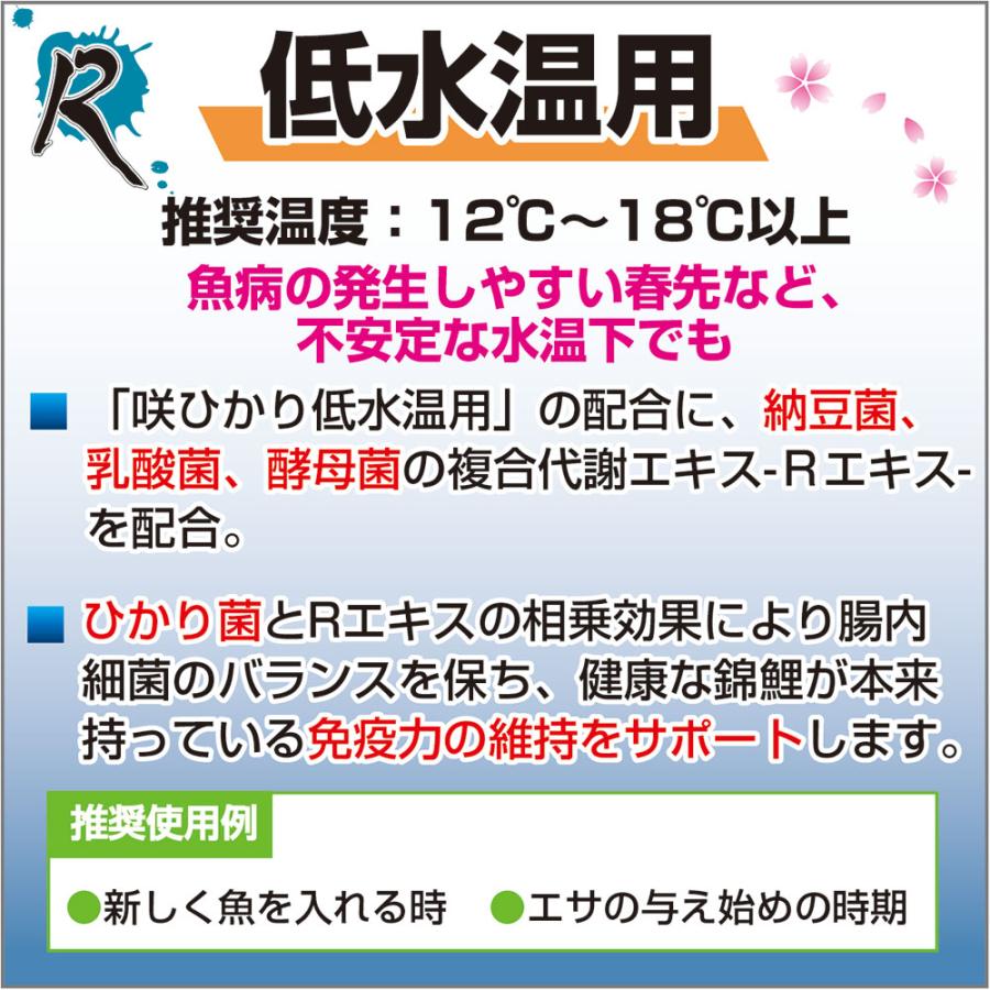 取寄せ商品　キョーリン　咲ひかりＲ　低水温用　浮上　Ｌ　１５ｋｇ　錦鯉　餌　飼料　鯉の餌_3