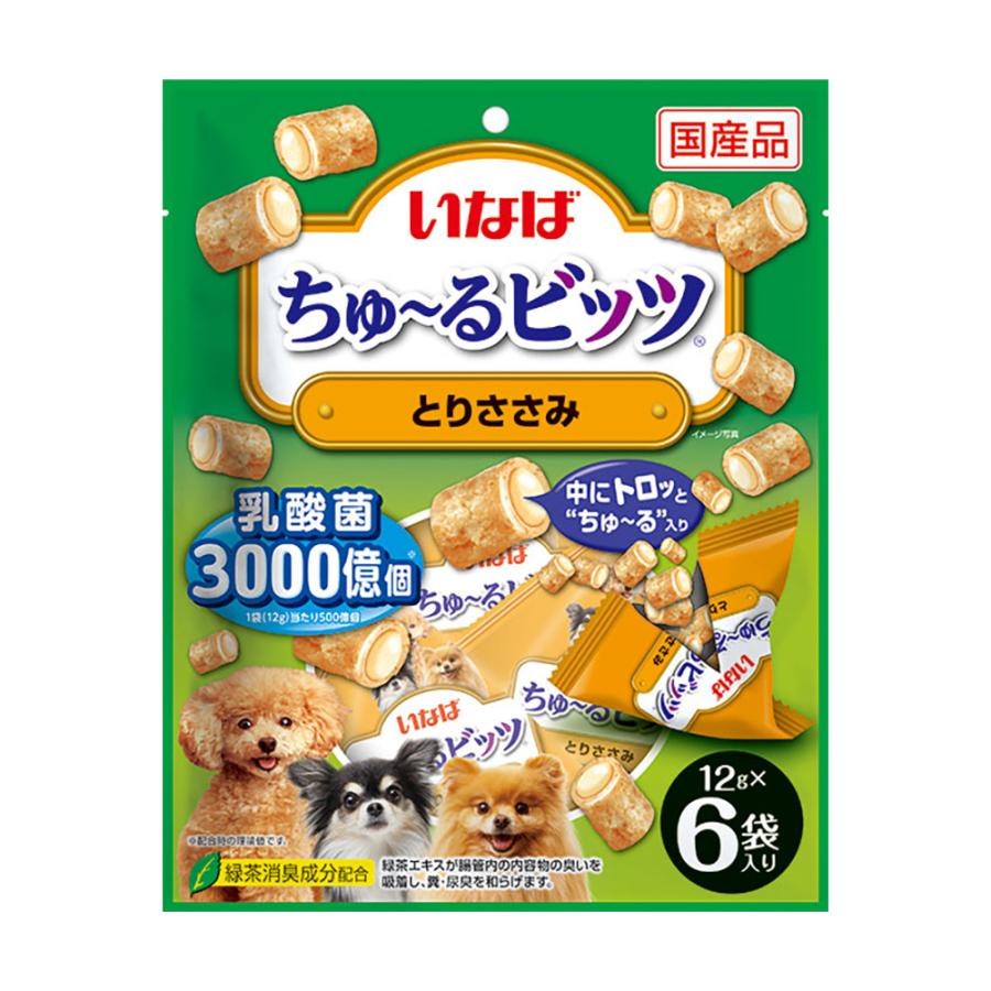いなば　ちゅ〜るビッツ　とりささみ　１２ｇ×６袋　ちゅーる　チュール | いなばペットフード
