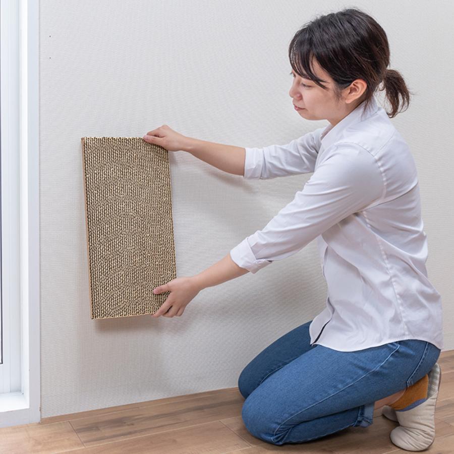 安心と信頼 猫 爪とぎ サンコー おくだけ吸着 壁に貼れる猫のつめとぎ １個 段ボール