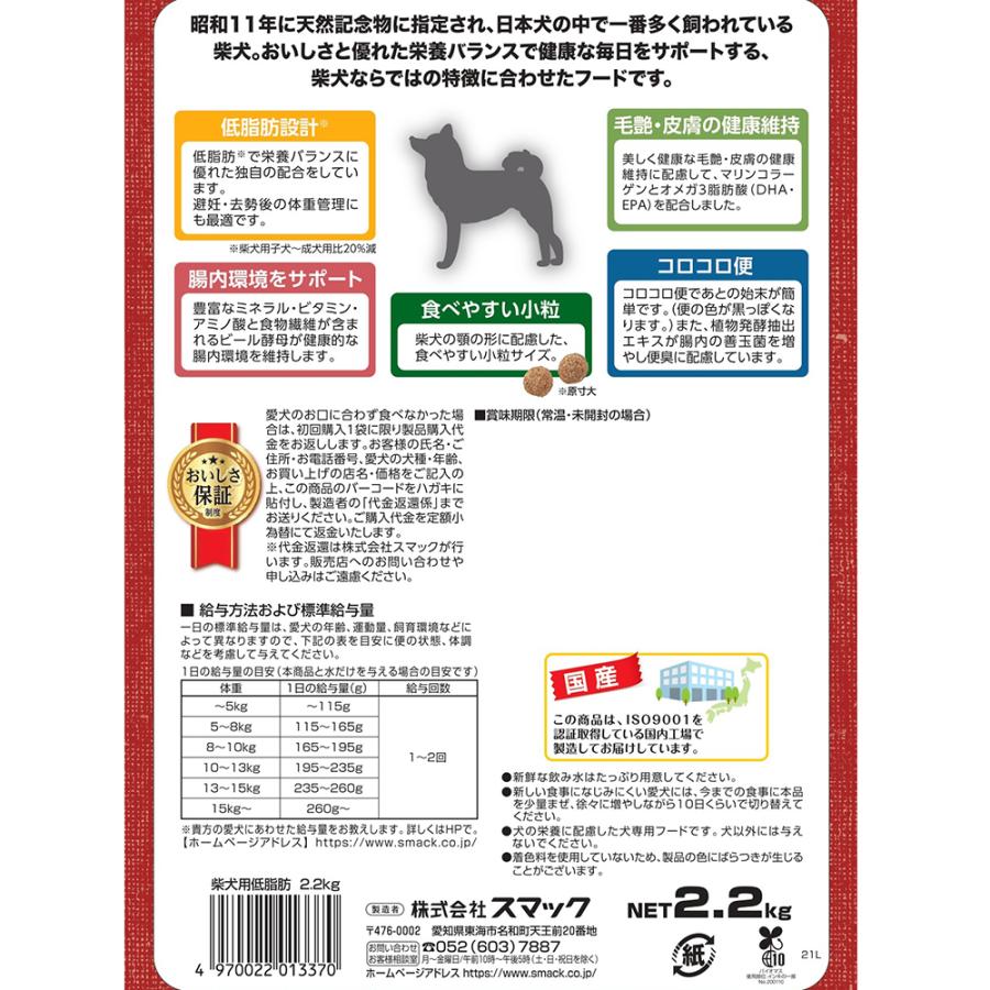 ドッグフード　スマック　柴犬用　低脂肪　２．２ｋｇ　国産 | スマック | 01
