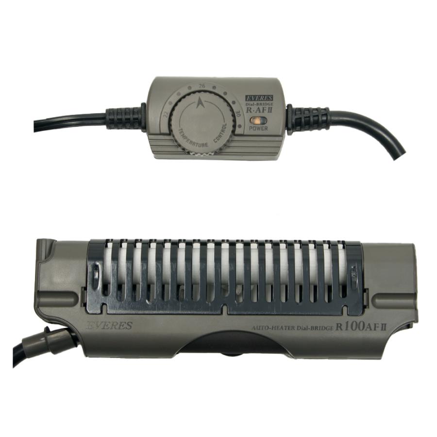 エヴァリス　オートヒーター　ダイヤルブリッジＲ　１００ＡＦ　ＩＩ　〜４５ｃｍ水槽　サーモ一体型ヒーター　アクアリウム　熱帯魚 | EVERES | 01