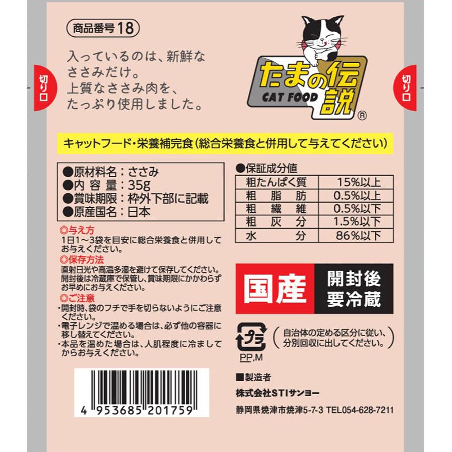 ＳＴＩサンヨー　何も入れないささみだけのたまの伝説　３５ｇ×１２袋　パウチ｜chanet｜02