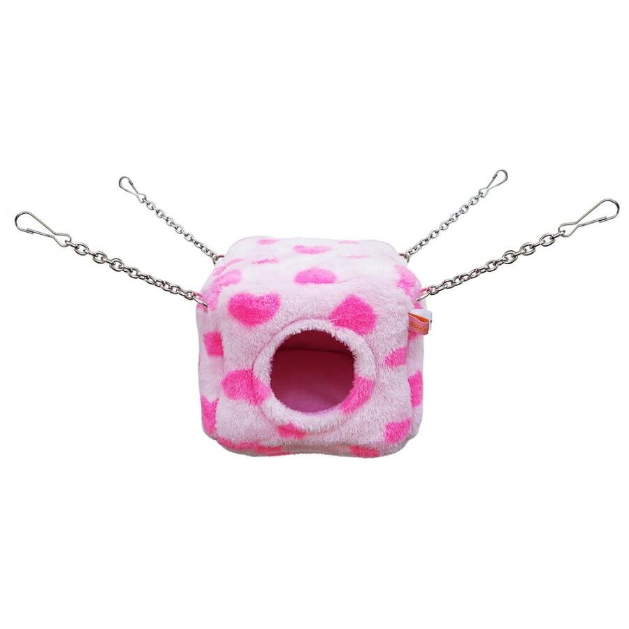 レインボー ふんわりキューブハウス ピンク デグー モモンガ 隠れ家