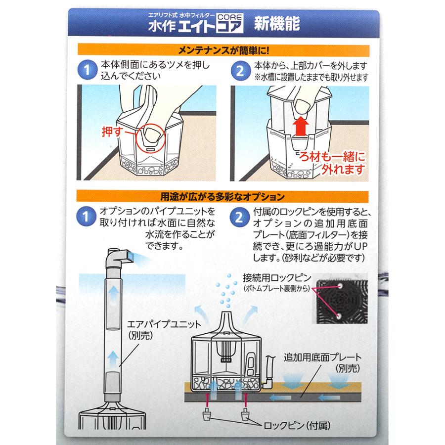 水作 エイトコア M×3個 本体 投げ込み式フィルター ブクブク 40