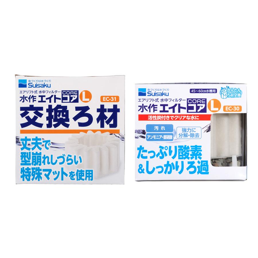 水作 エイトコア L 本体＋交換ろ材 投げ込み式フィルター ブクブク