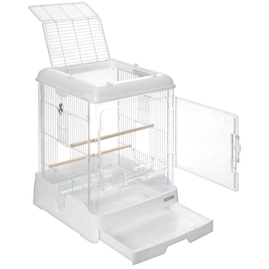 鳥籠　鳥　ケージ　三晃商会　イージーホーム　クリアバード　３７ＷＨ　ホワイト（３８×４３×高５４ｃｍｍ） | イージーホーム | 03