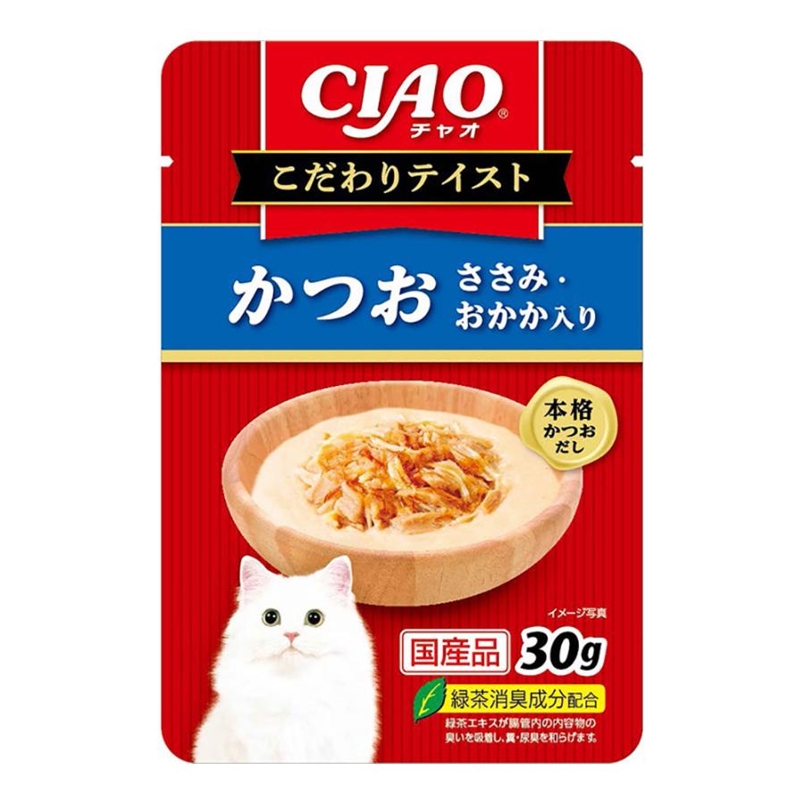 いなば　ＣＩＡＯ　チャオ　こだわりテイストかつお　ささみ・おかか入り　３０ｇ | CIAO（いなばペットフード）