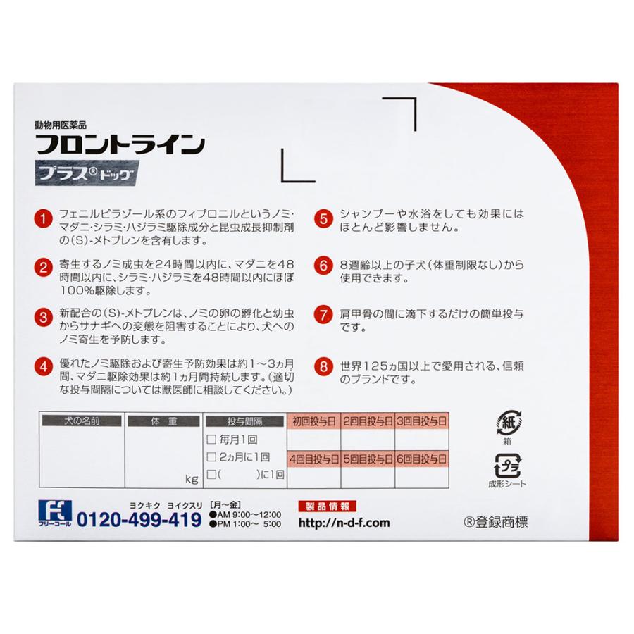 動物用医薬品　フロントラインプラス　ドッグ　ＸＬ　６本　動物用医薬品 | フロントライン プラス | 01