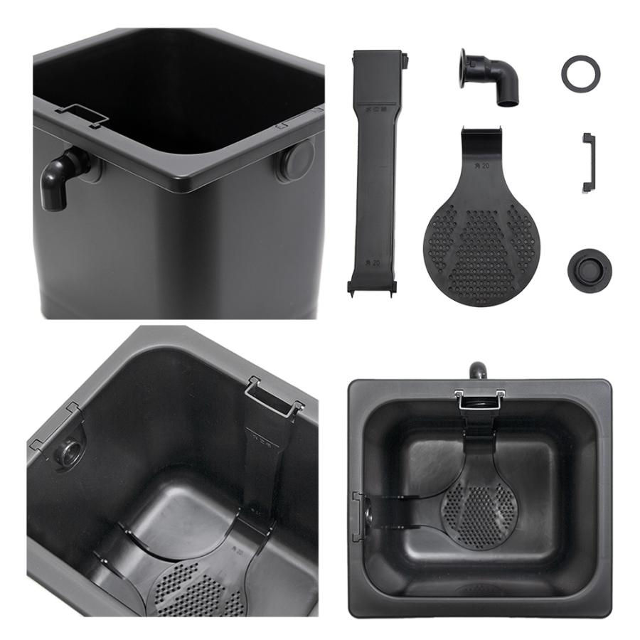 テトラ　じょうろでキレイメダカ鉢　２０　黒×１２　めだか　水槽　鉢　屋外　水足しだけで水換え簡単　沖縄別途送料 