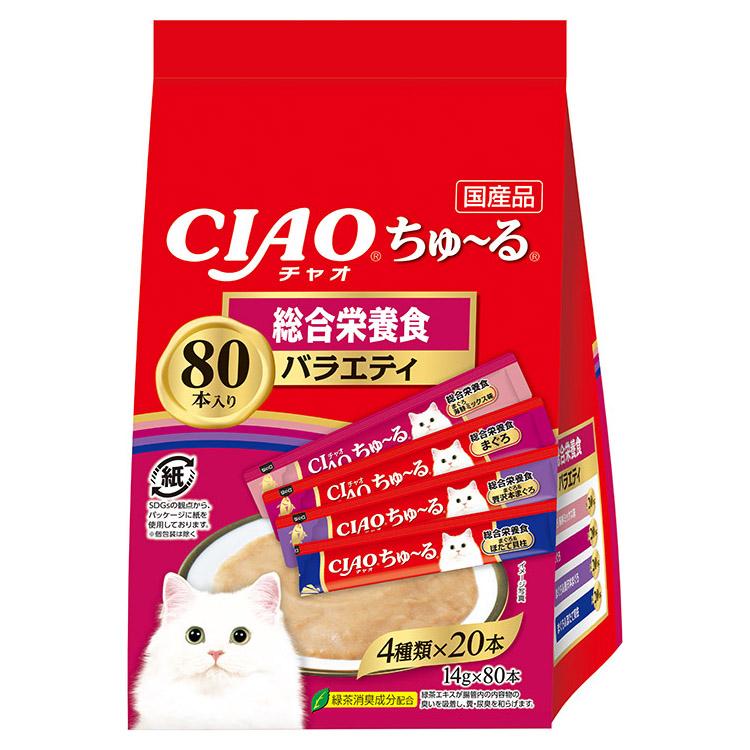 いなば　チャオ　ちゅーる　総合栄養食バラエティ　14g 80本入　６袋 INABA ちゅ〜る いなば CIAO ちゅ〜る 総合栄養食バラエティ