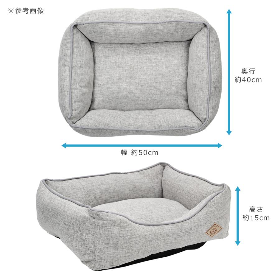 Leaf Corp 犬 猫 ベッド スクエアベッド Mサイズ グレー 50×40