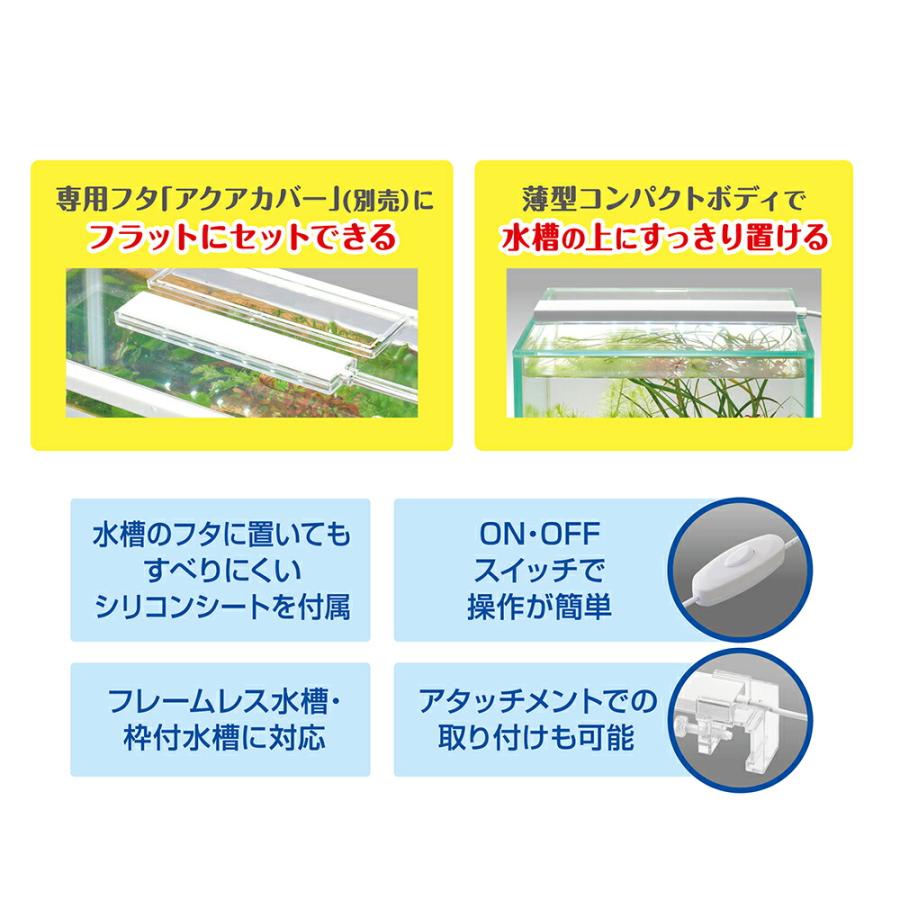 GEX水槽ライト3点セット(アダプター付き) GEX 水槽セット グラスアクア PERCO T−WH＋USB