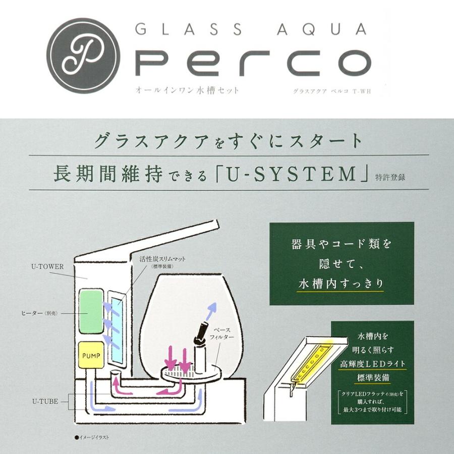 GEX 水槽セット グラスアクア PERCO T−WH＋USB