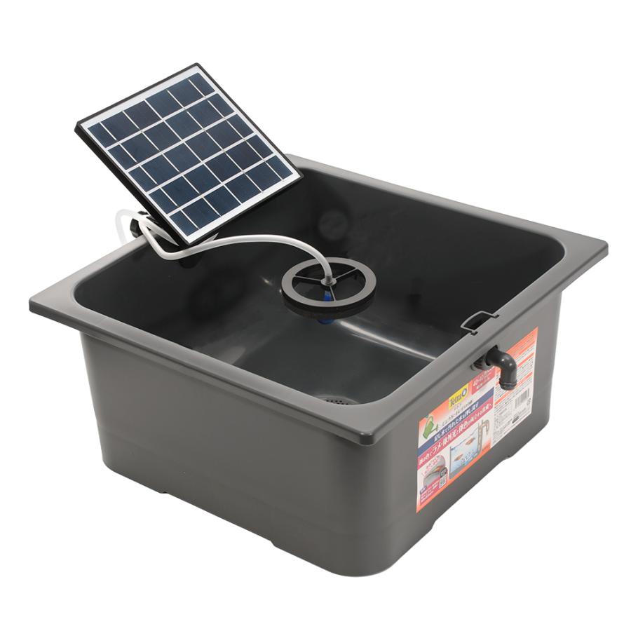 テトラ　じょうろでキレイメダカ鉢　４０×４０　色光育成グレー　ソーラー　エアレーションセット　金魚鉢 の商品画像