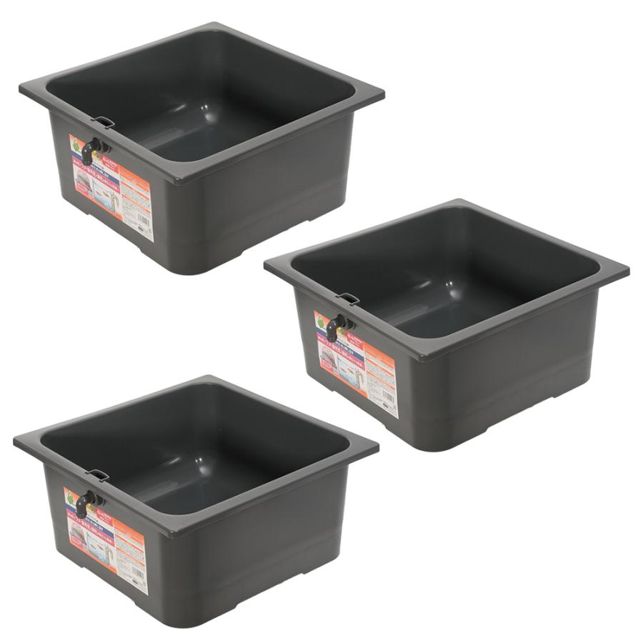 テトラ　じょうろでキレイメダカ鉢　４０×４０　色光育成グレー×３　めだか　水槽　鉢　屋外　水足しだけで水換え簡単　金魚鉢 の商品画像