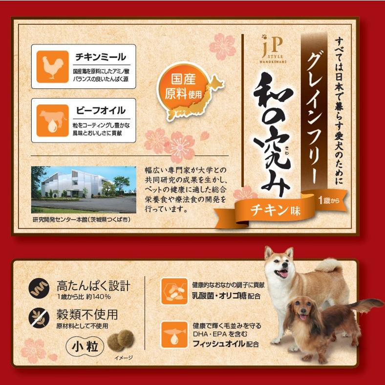 受付終了　ドックフード　グレインフリー　和のきわみ JPスタイル ドッグフード JPスタイル 和の究み 小粒 グレインフリー