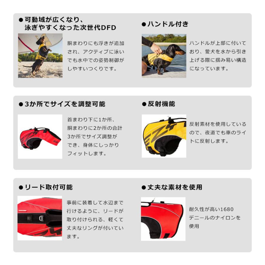 イージードッグ  DFDブースト　ライフジャケット  イエロー　XS イージードッグ EZYDOG フローティングジャケット DFDブースト