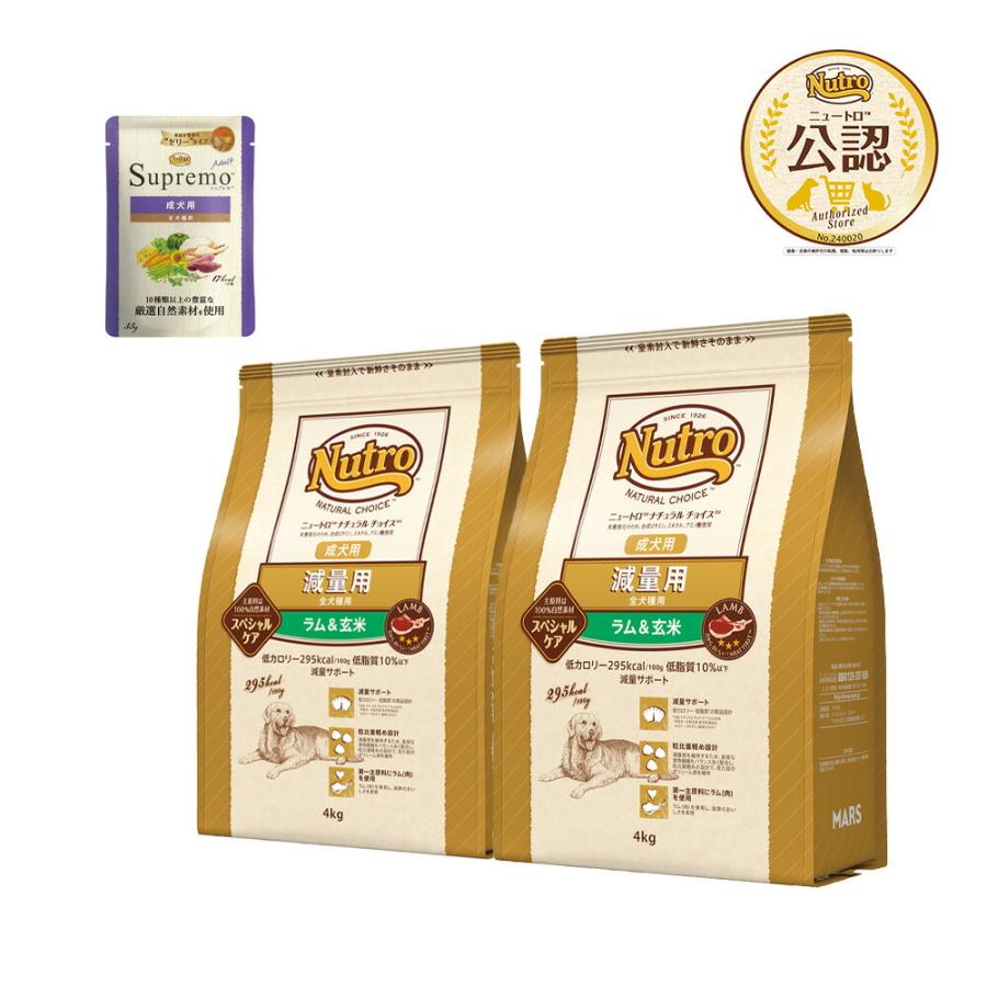 Nutro 成犬用 ドライフード ラム＆玄米 2kg 2袋