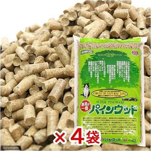 猫砂　お一人様１点限り　パインウッド　特選品　６Ｌ　１箱４袋セット　猫砂　針葉樹おがくず　流せる　燃やせる | アイランドトレードエンドインダストリーズ