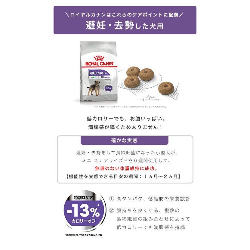 ロイヤルカナン　避妊・去勢犬用　小型犬用　ミニ　ステアライズド　生後１０ヵ月齢以上　８ｋｇ×３袋　ジップ付　お一人様１点限り_10