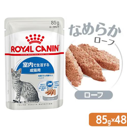 ロイヤルカナン　猫　ＦＨＮ−ＷＥＴ　室内で生活する成猫用　インドア　ローフ　８５ｇ×４８袋　室内猫　ウェット　お一人様１点限り（Yahoo!・チャーム charm ヤフー店）