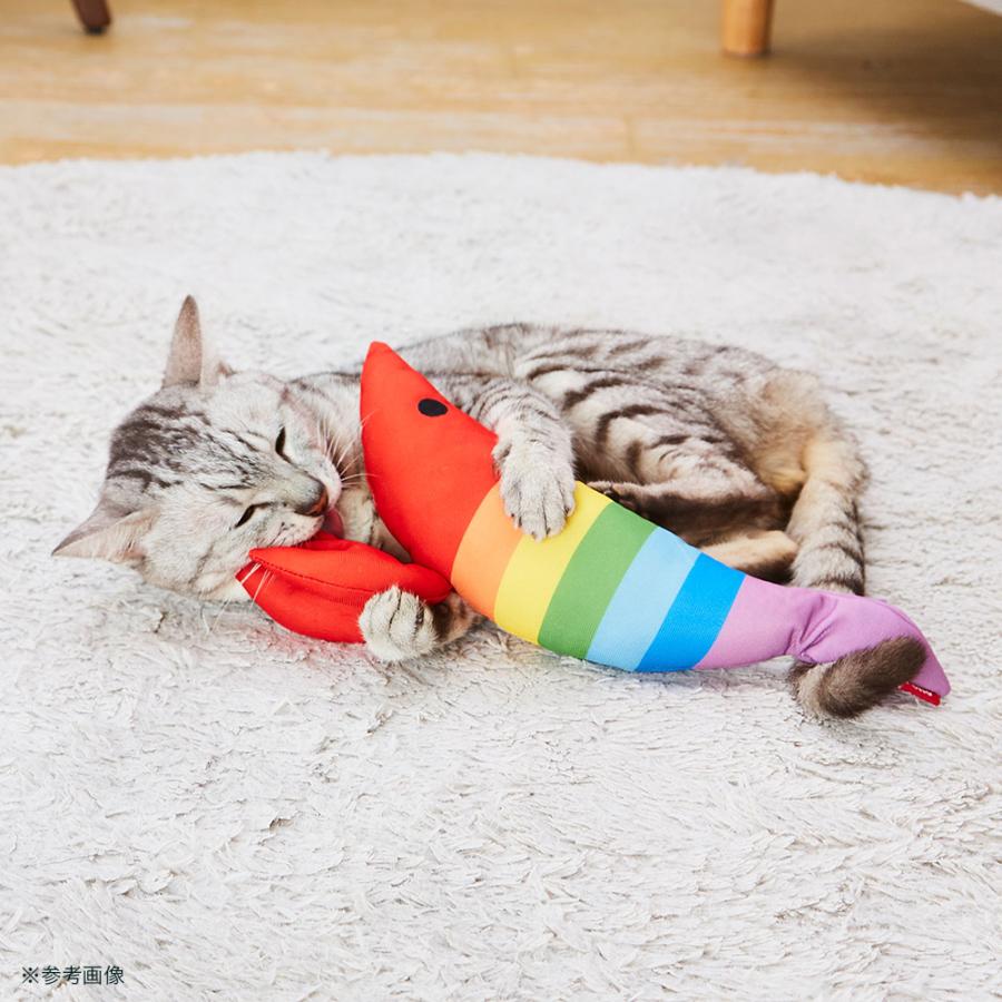 超目玉ペティオ 猫用おもちゃ けりぐるみ 幸せのレインボーエビ おもちゃ