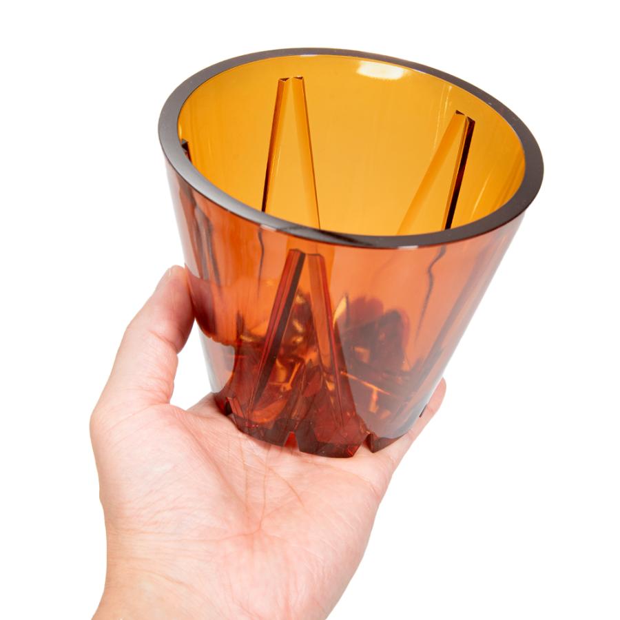 スリット鉢 SCOOP アンバー M スクープ 植木鉢 透明な鉢 発根