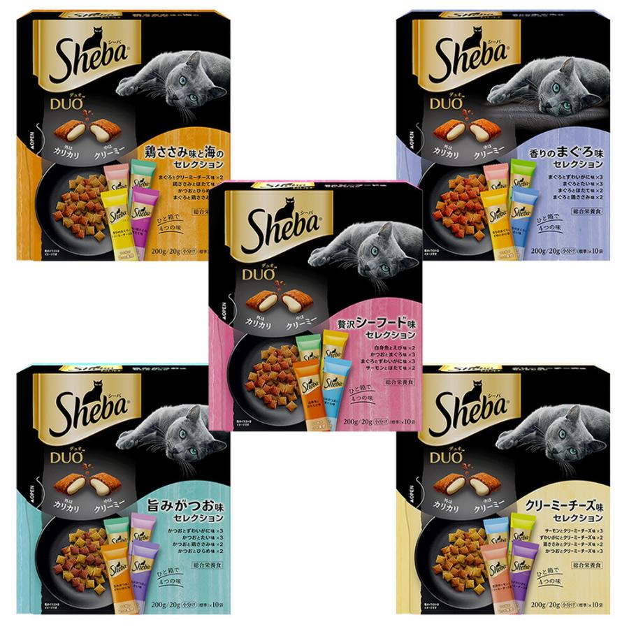 キャットフード　シーバ　デュオ　２００ｇ　味のお試し５種　各３個セット（Yahoo!・チャーム charm ヤフー店）