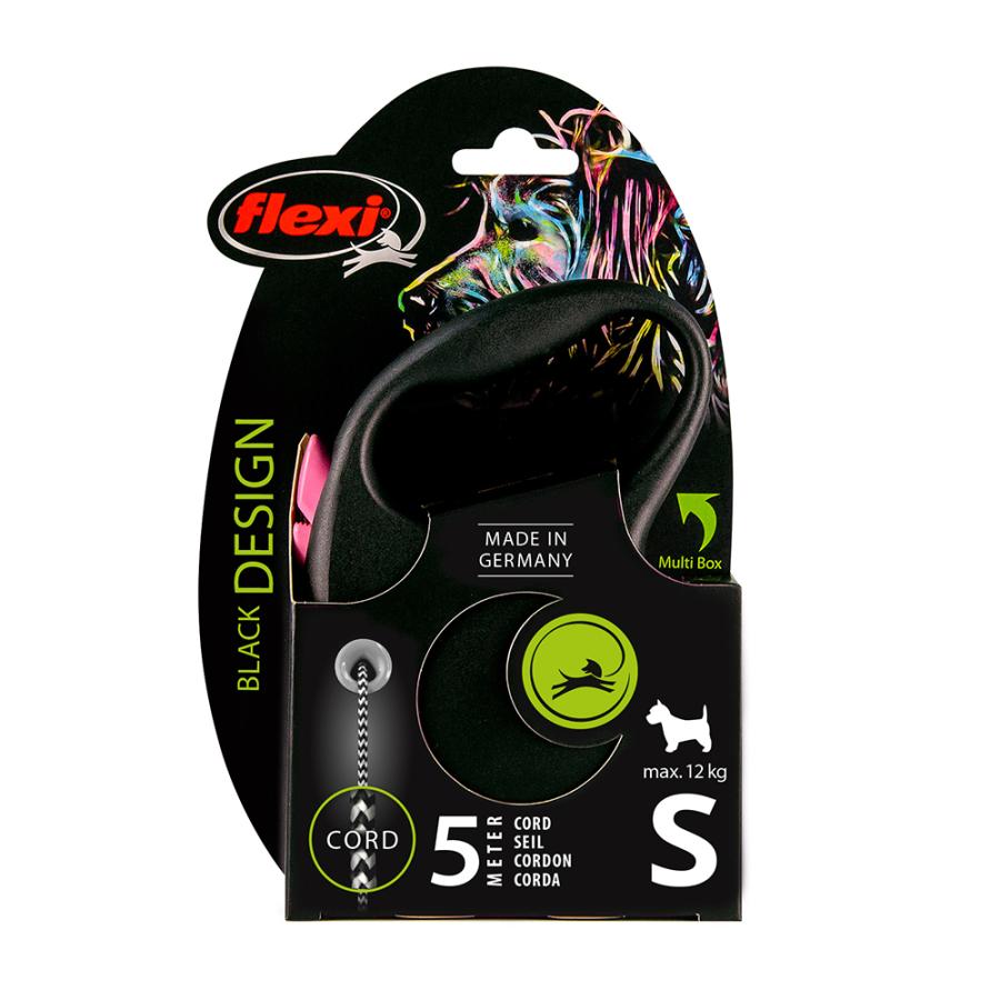 フレキシリード　ブラックデザイン　コード　５ｍ　Ｓ　ピンク　犬　リード　伸縮リード |  | 01