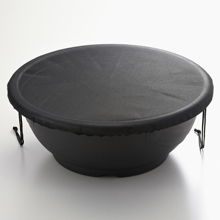 スドー メダカ鉢 黒茶 18号＋メダカ鉢の保護ネット 丸型（大） 保護